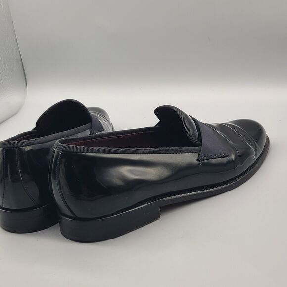 Salvatore Ferragamo Bryden Banded black patent Tuxedo Loafer Size 9.5 D Used